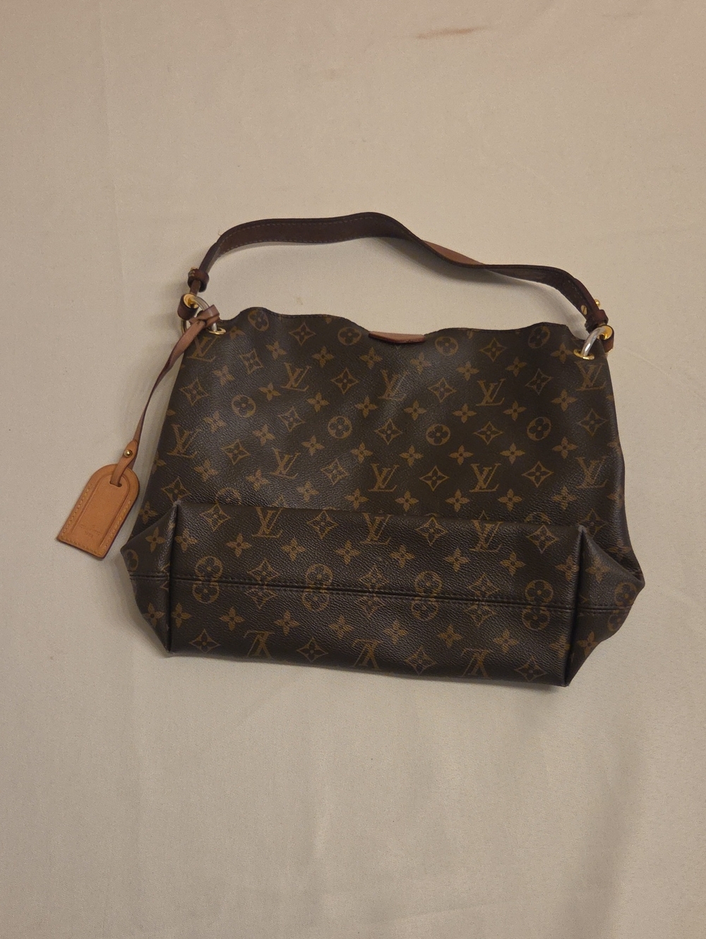 Louis Vuitton Monogram Canvas Hobo Shoulder Bag in Brown and Tan